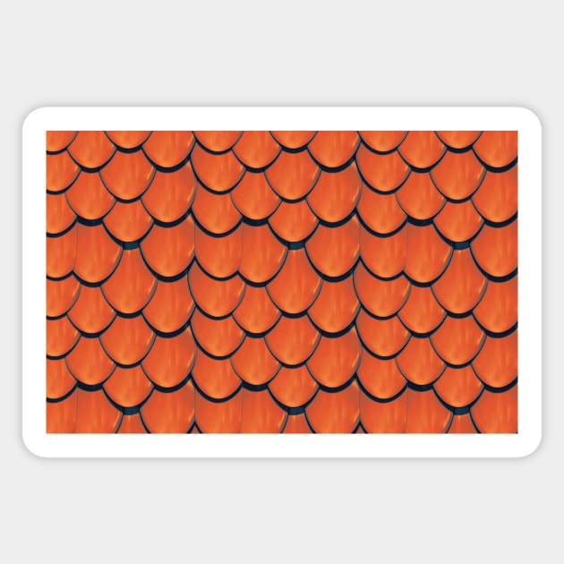 Orange Mermaid Scales Sticker by KritwanBlue